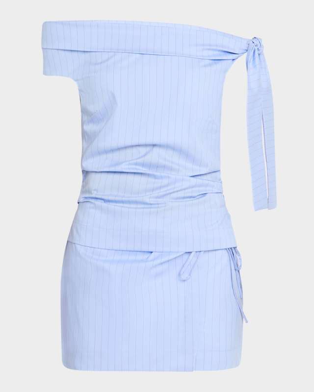 Lori Pinstripe Off-The-Shoulder Top